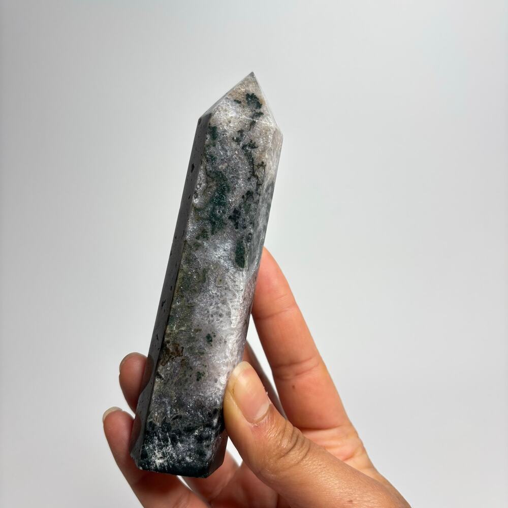 5.5'" Moss Agate Crystal Tower Point